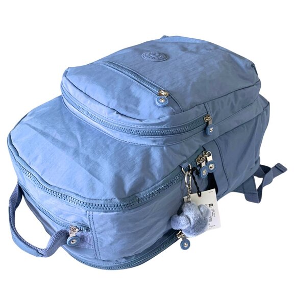 Vintage brand new Extra Large 47cm xl 17" Laptop Kipling Seoul Backpack Blue - Picture 5 of 14
